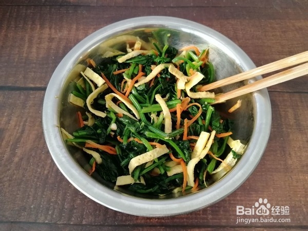 菠菜拌鸡蛋的做法