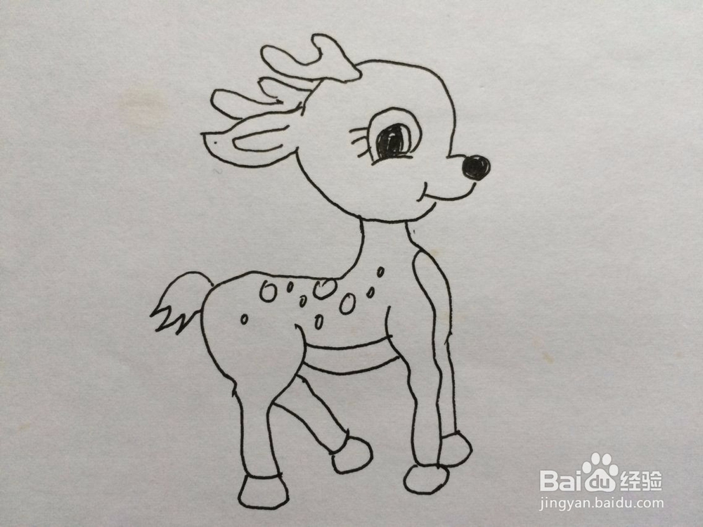 幼儿梅花鹿的简笔画法