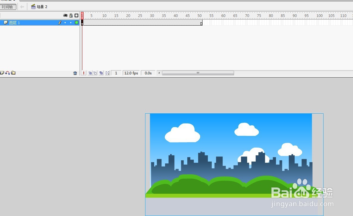 flash如何添加把人物场景改成舞台右边的场景