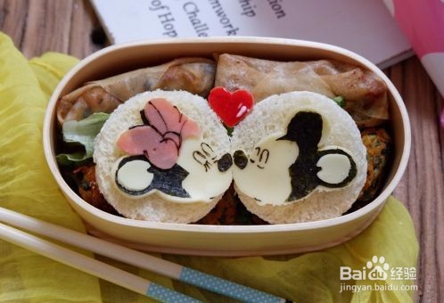 卡通便当—亲亲米奇米妮怎么做?