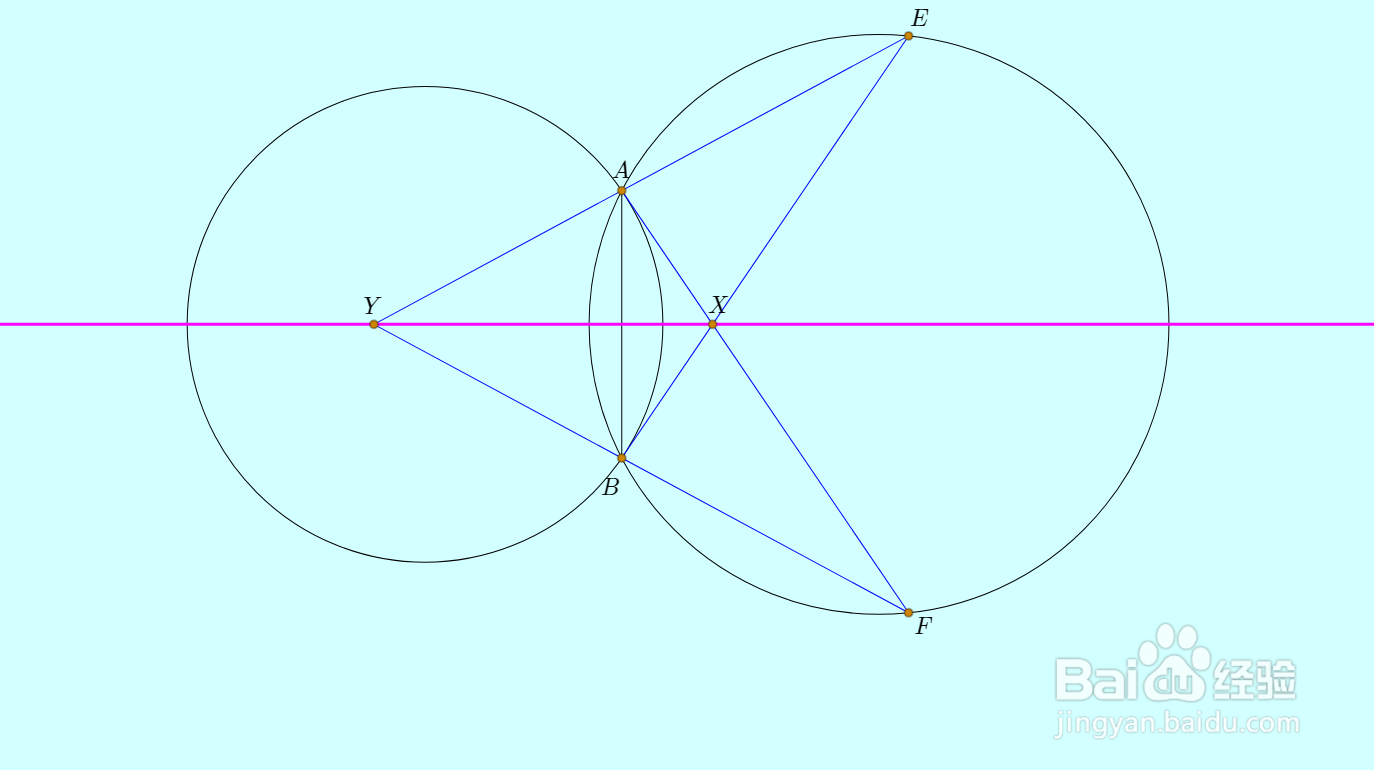 【尺规作图】怎么单尺确定相交两圆的圆心?