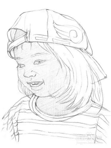 怎么素描画小女孩