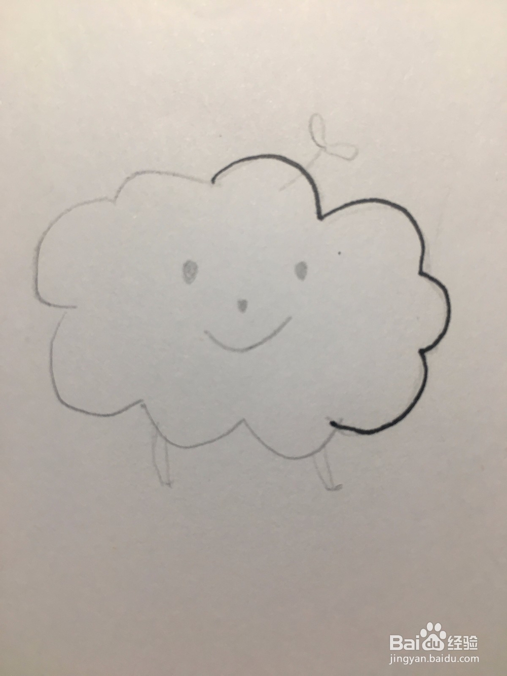 卡爱的卡通云简笔画 卡通云的简单画法 儿童画