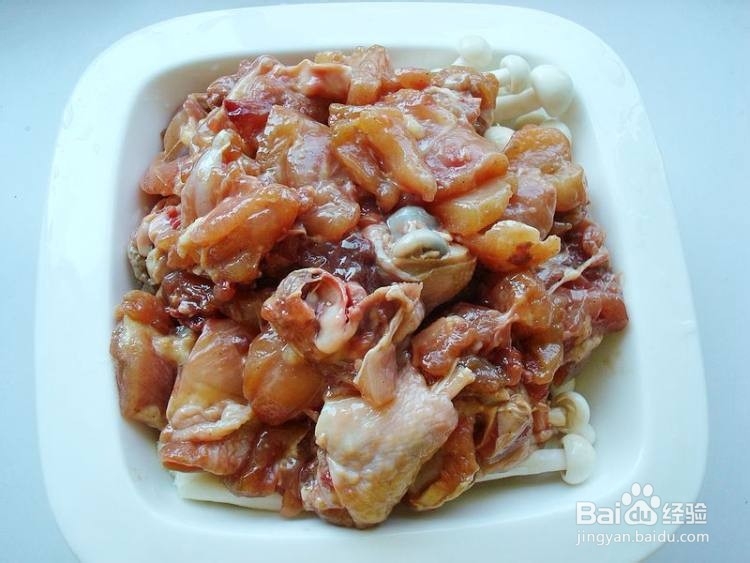海鲜菇蒸鸡怎么做