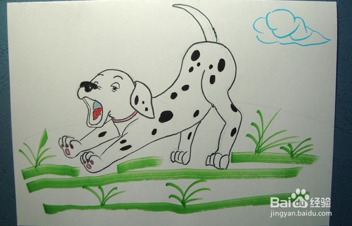 <b>彩色简笔画可爱的小斑点狗</b>