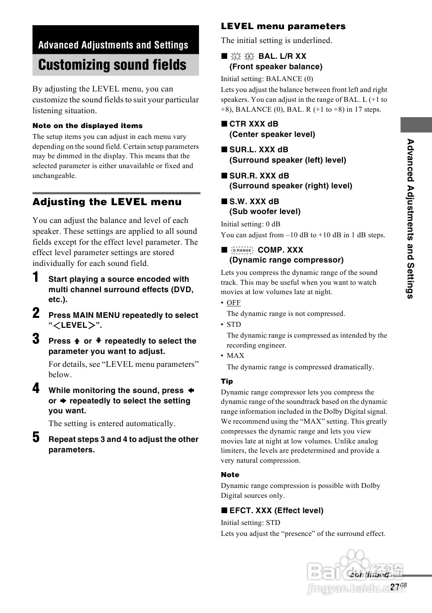 索尼HT-SL600家庭影院使用说明书:[2]
