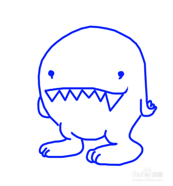 卡通简笔画:小怪兽