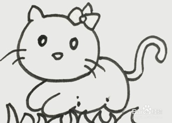 可爱小花猫简笔画
