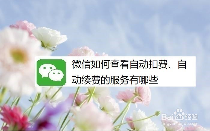微信如何查看自动扣费、自动续费的服务有哪些