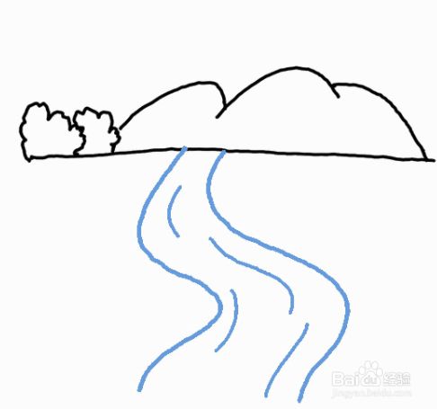 如何画原野上的河流