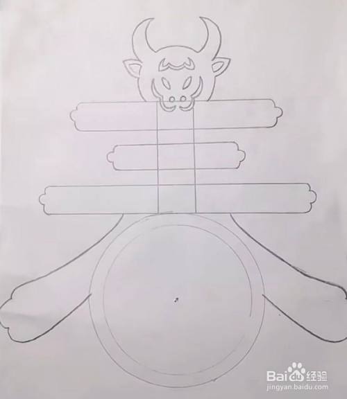 福牛迎春的剪纸教程