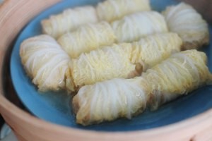 娃娃菜油炸鸡肉步骤