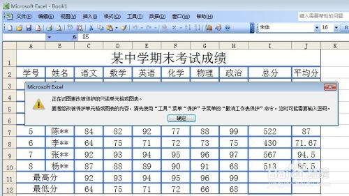 Excel工作表的保护与安全设定