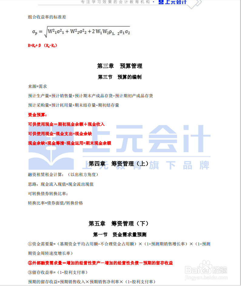 义乌中级会计培训学校-财务管理必备公式有哪些