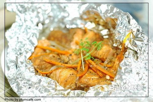 蒜香三文鱼铝箔包的做法