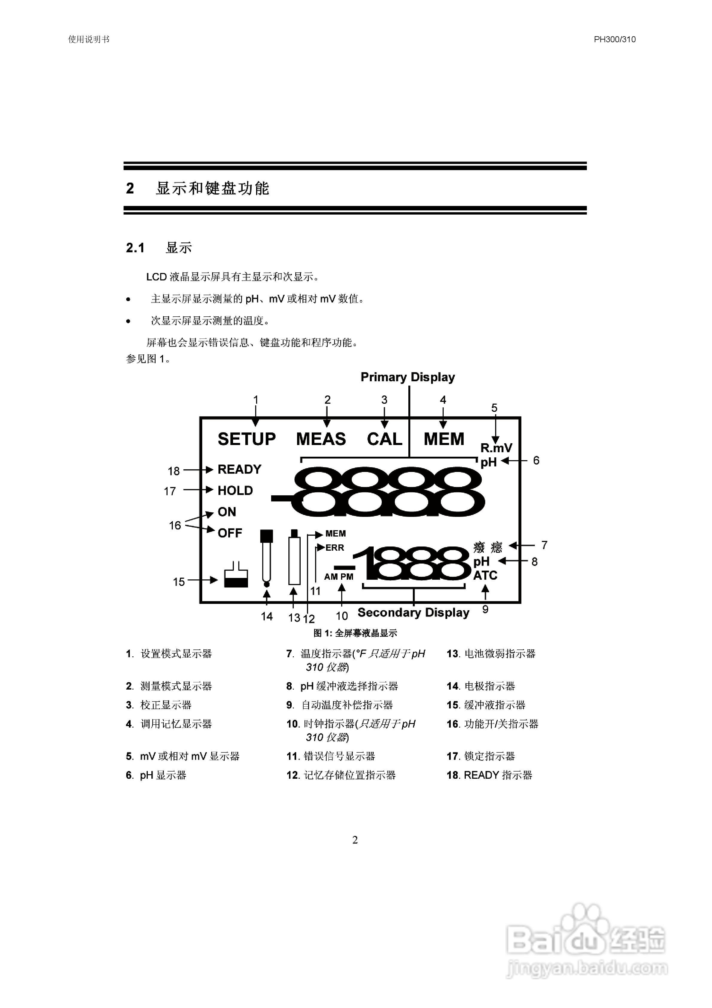 OAKION pH300/310防水便携式pH/mV/温度仪使用说明书:[1]