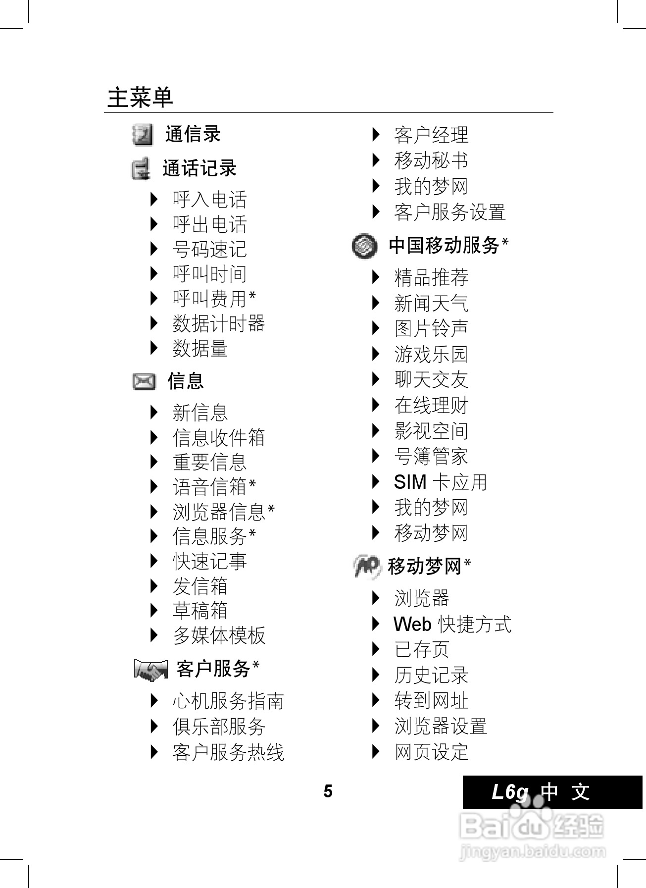 摩托罗拉L6G手机使用说明书:[1]