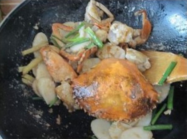 姜葱青蟹炒年糕