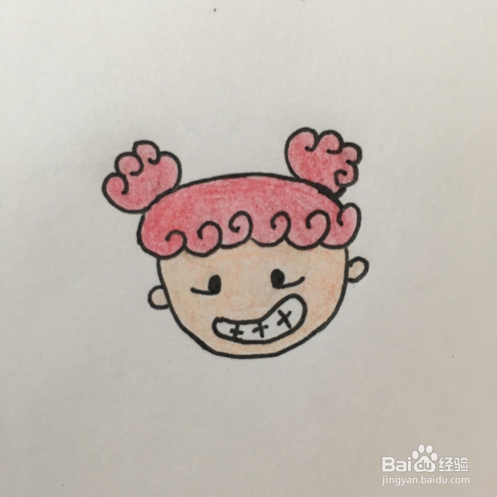 卷毛丸子头怎么画