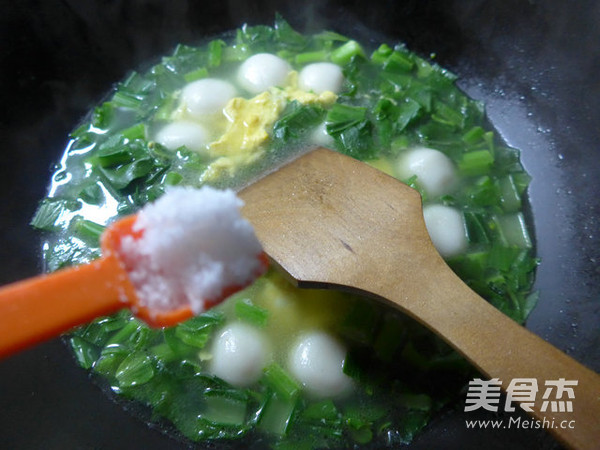 油菜蕻鸡蛋煮汤圆