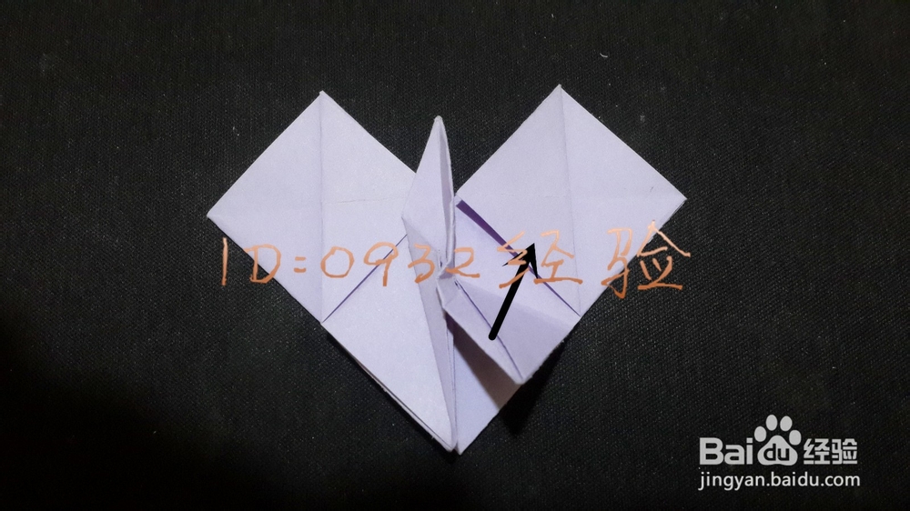 折纸制作：[3]心形纸鹤折纸