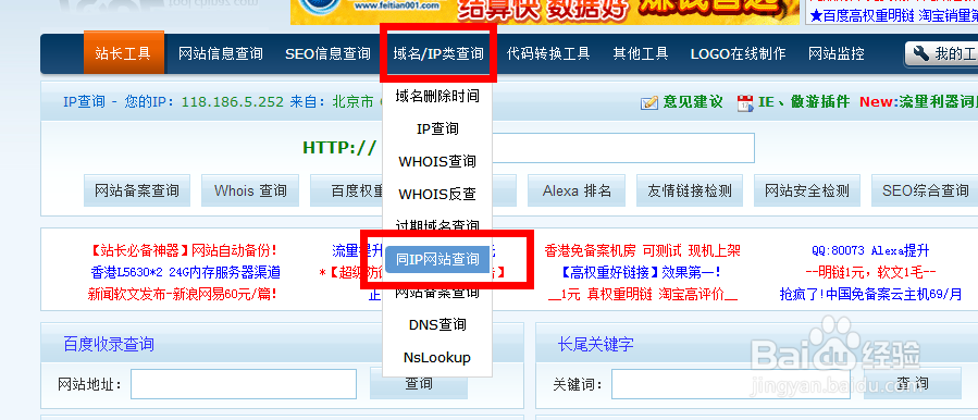 怎么查询同IP的网站