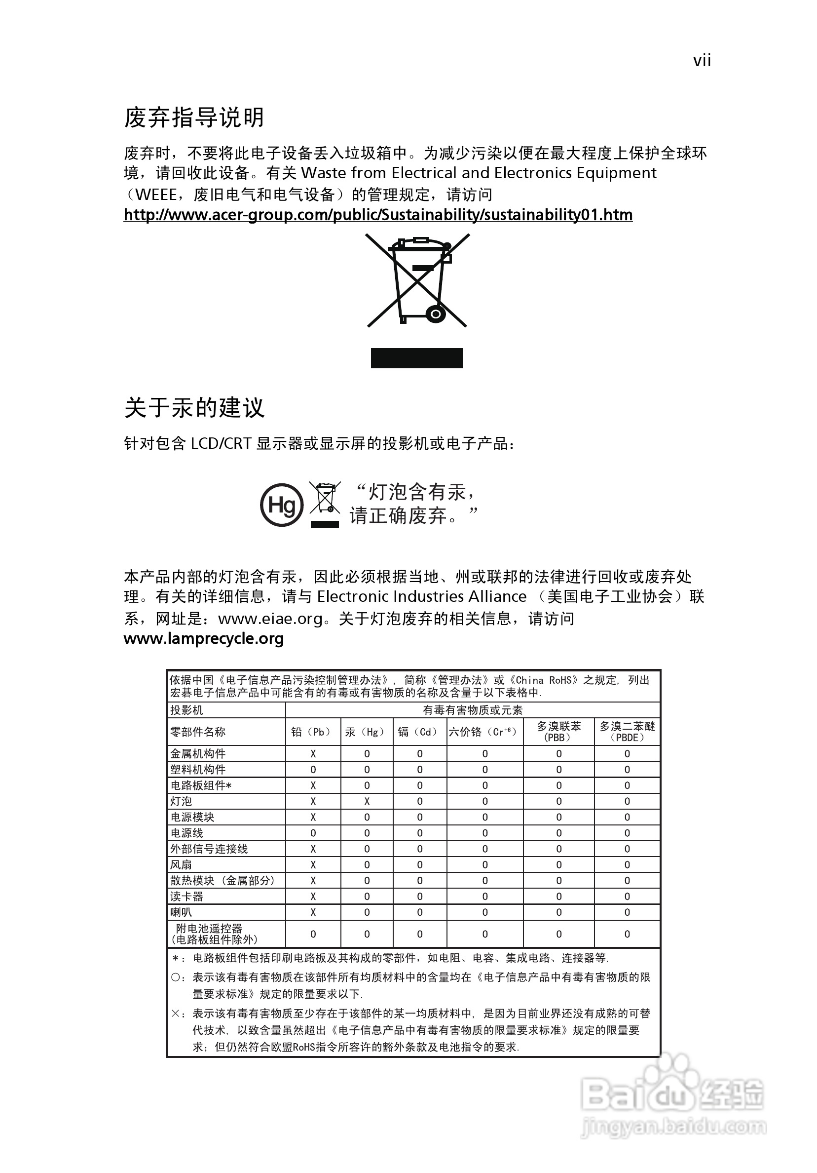 Acer投影机X1261说明书:[1]
