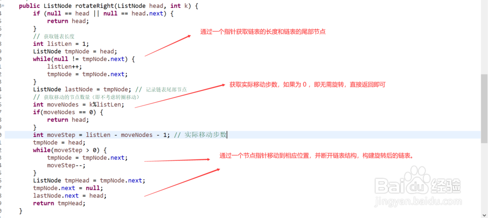 Java如何编程实现旋转链表