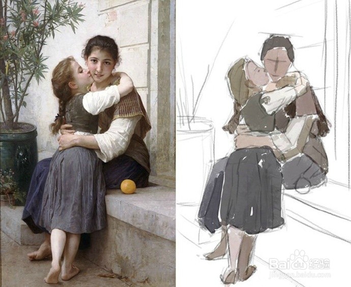 人体艺术油画手绘过程图，一步步教你画人体油画