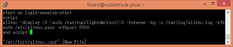 Cubietruck Plus开发板020x11vnc随机启动设置