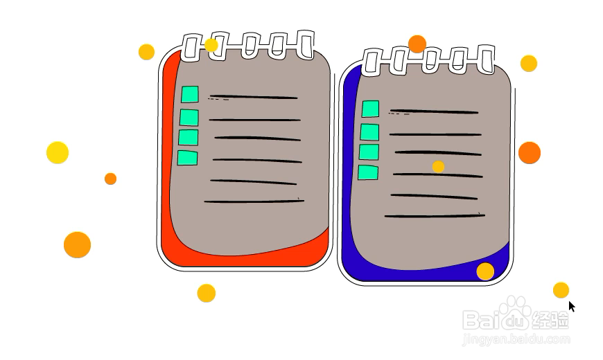 怎样在illustrator中绘制记录本小图标