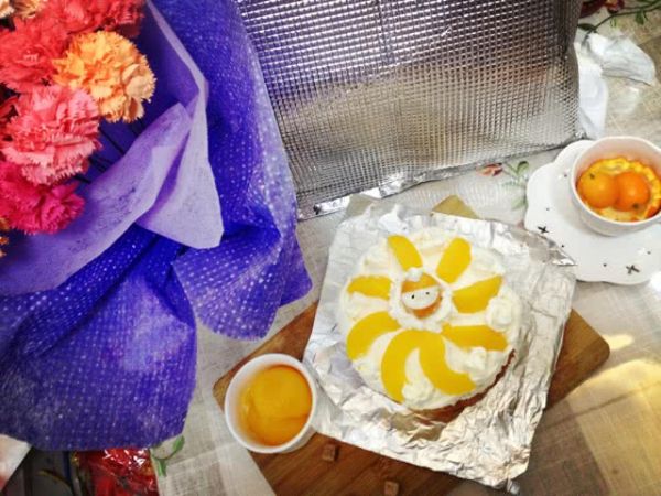 黄桃巧克力戚风裸蛋糕