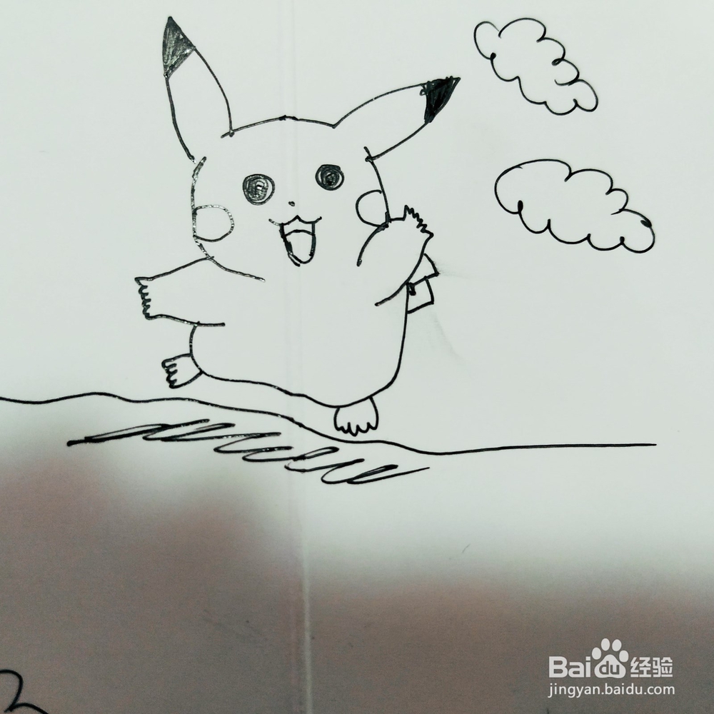 怎么来画调皮的皮卡丘简笔画呢？