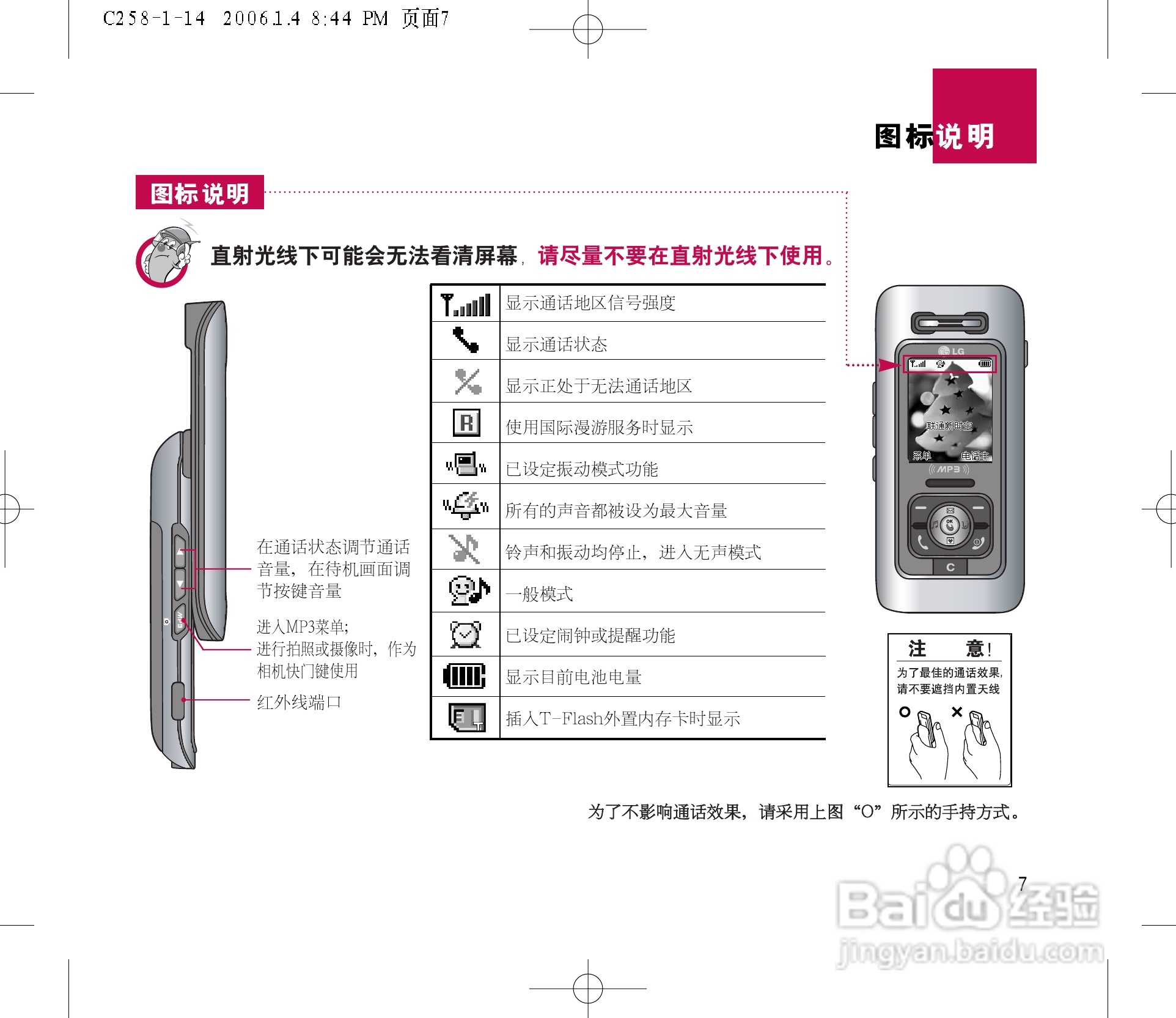 LG LG-258手机使用说明书:[1]