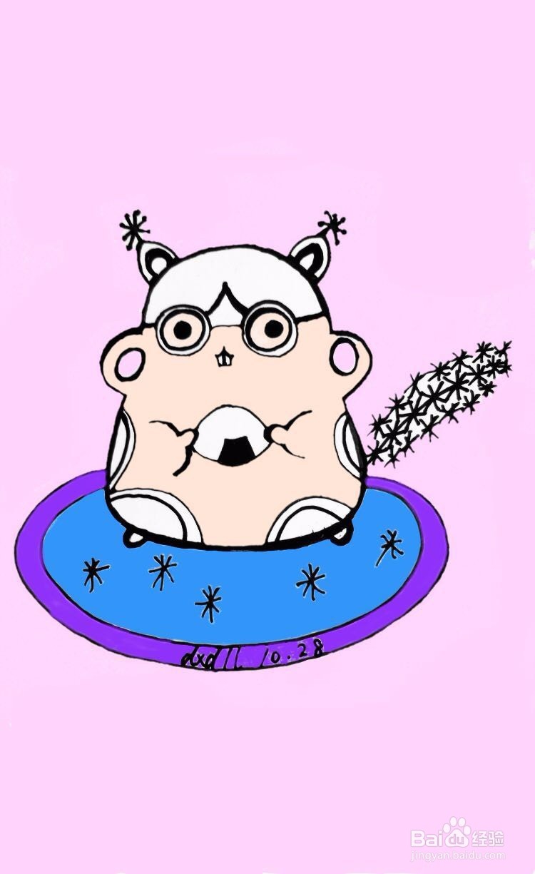 茉莉水彩手绘之松鼠学霸