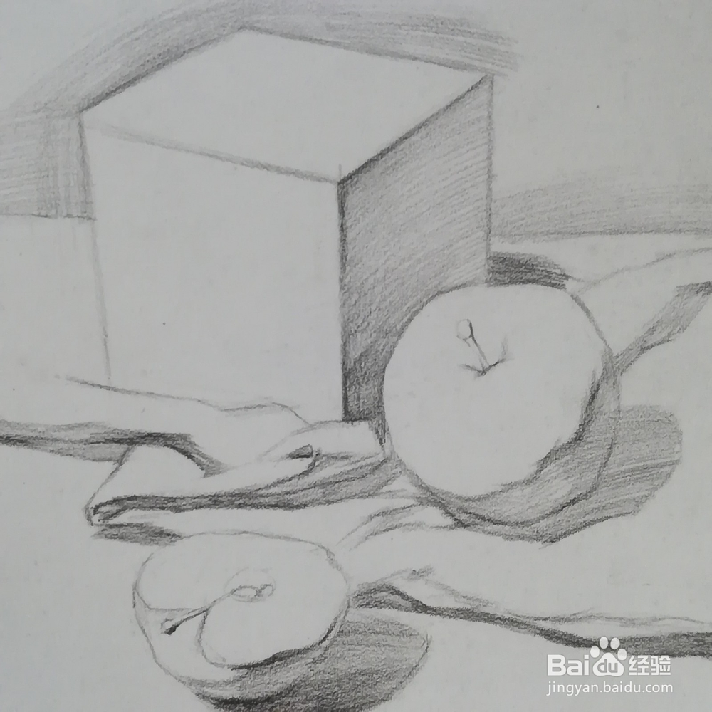 怎么画有正方体的静物组合素描