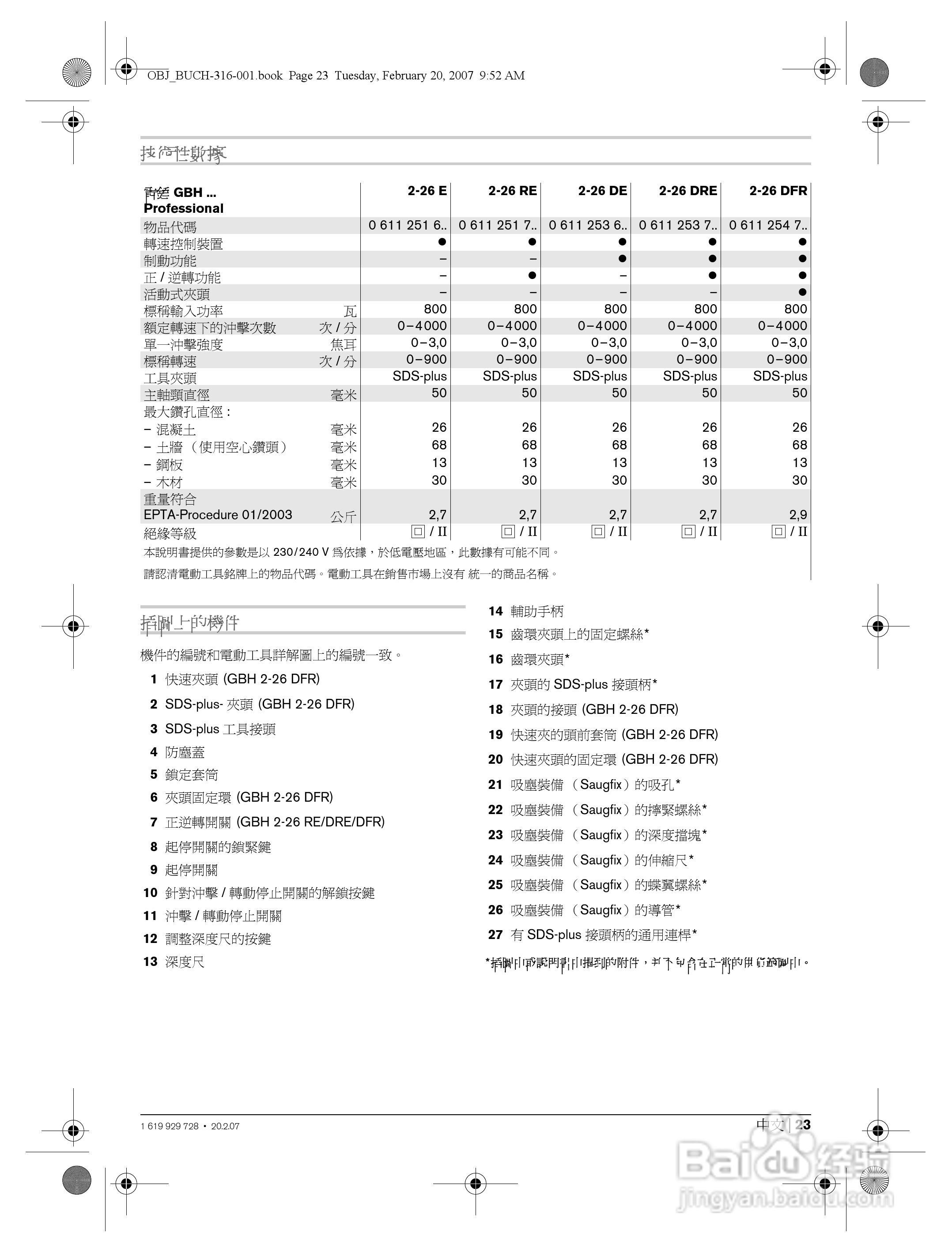 博世GBH2-26DFR四坑锤钻操作说明书:[3]