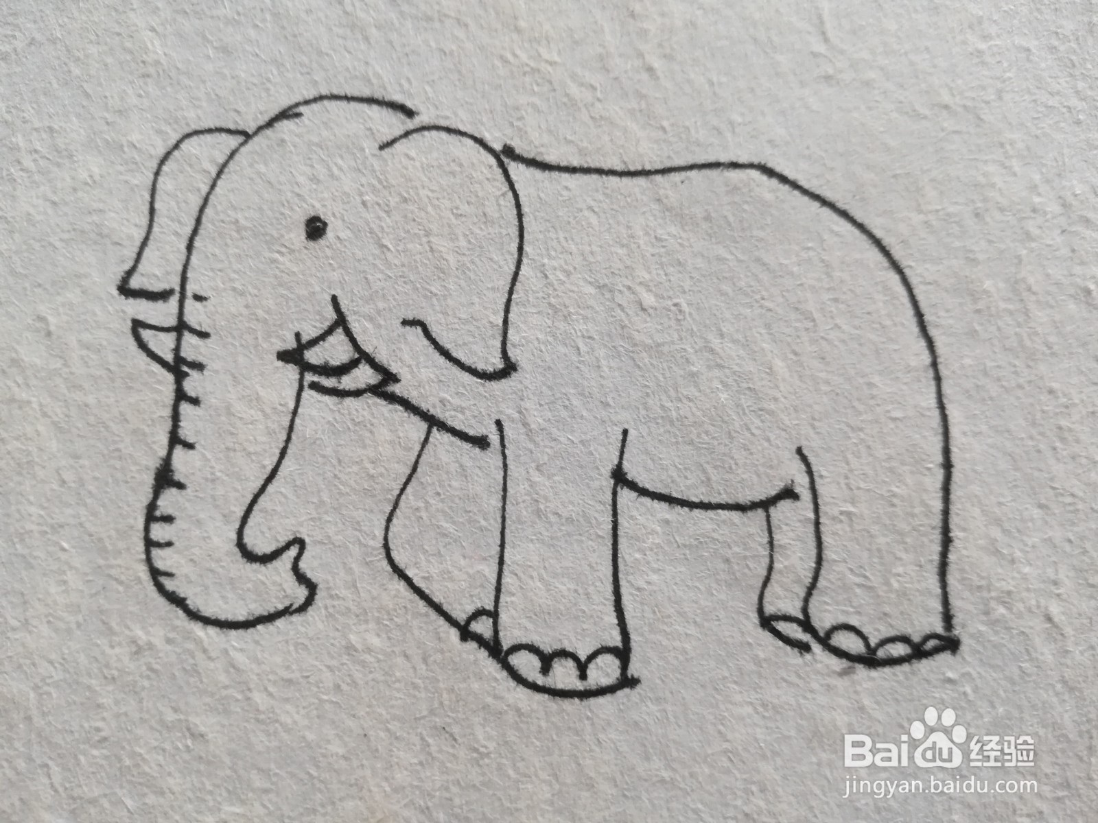 怎么画粉色卡通大象