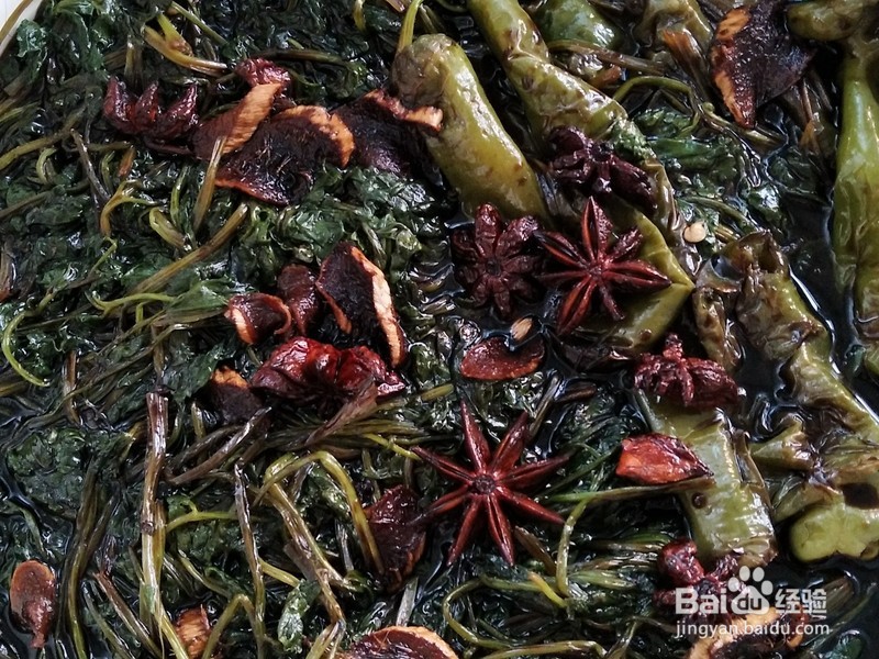 东北油辣椒香菜咸菜的做法