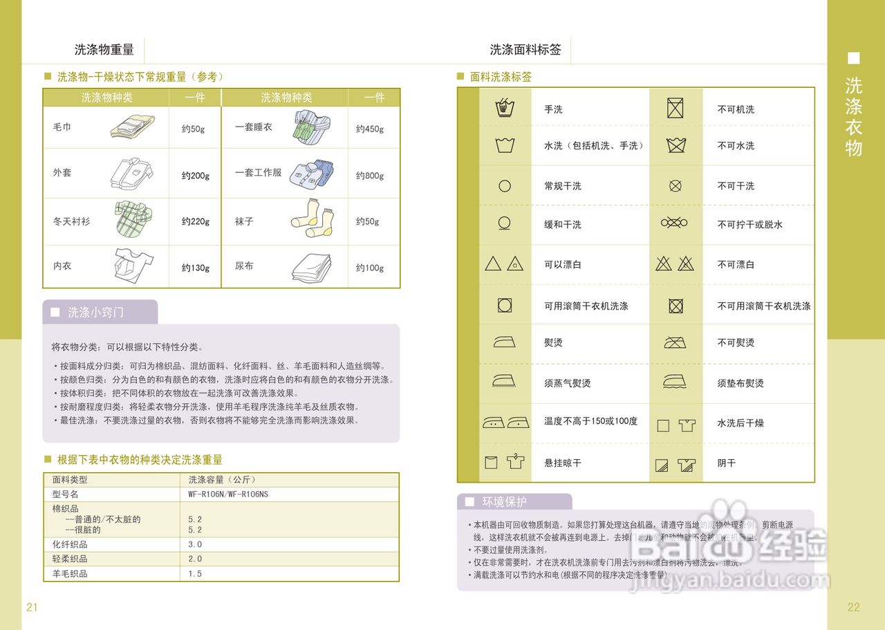 三星WF-R106NS洗衣机说明书