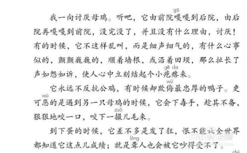 老舍笔下的母鸡用了什么写作方法