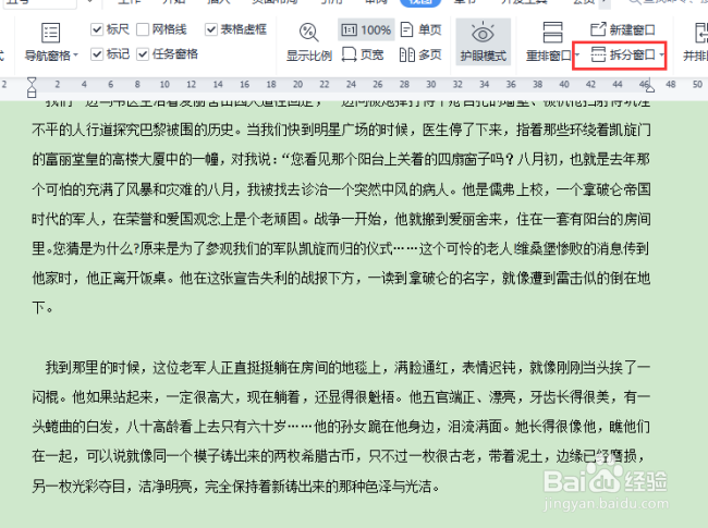 怎么把一个文档拆成两部分显示