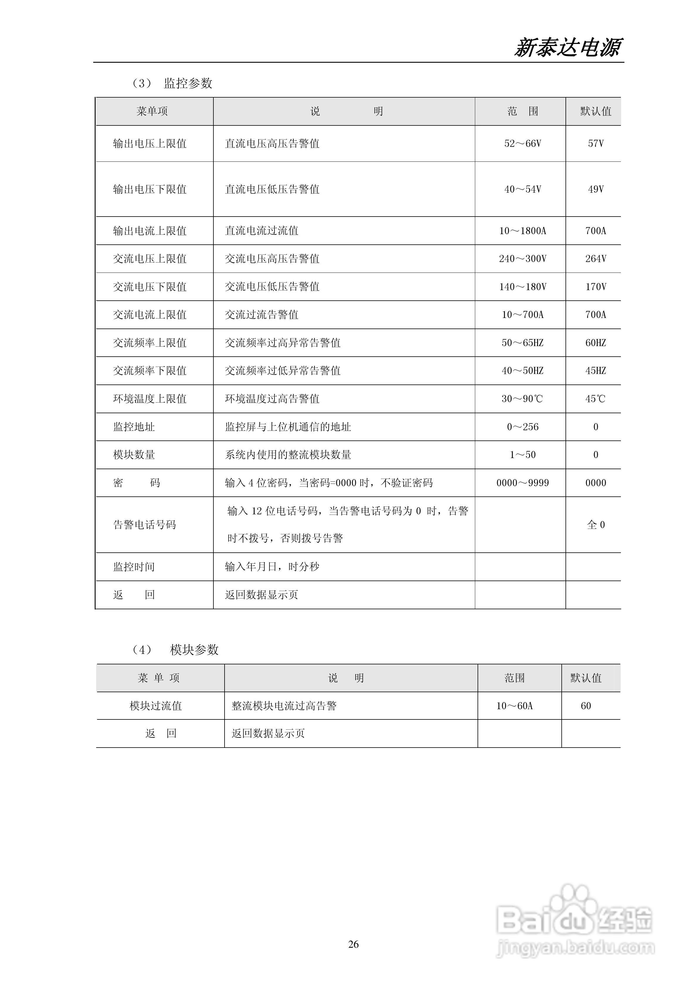 世纪新泰达PS-48/360型智能高频开关电源系统使用说明:[3]