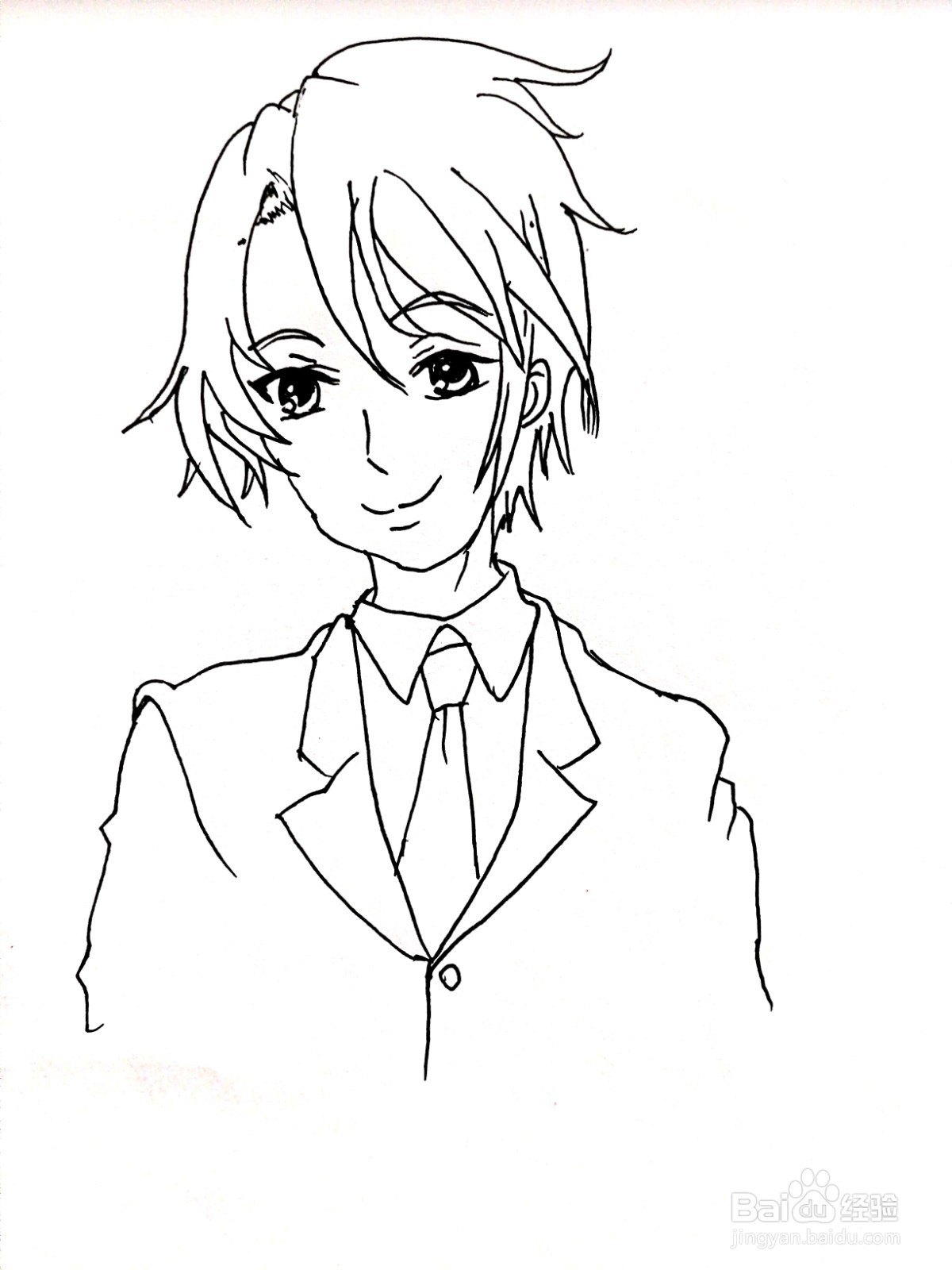 《凉宫春日的忧郁》系列之古泉一树简笔画