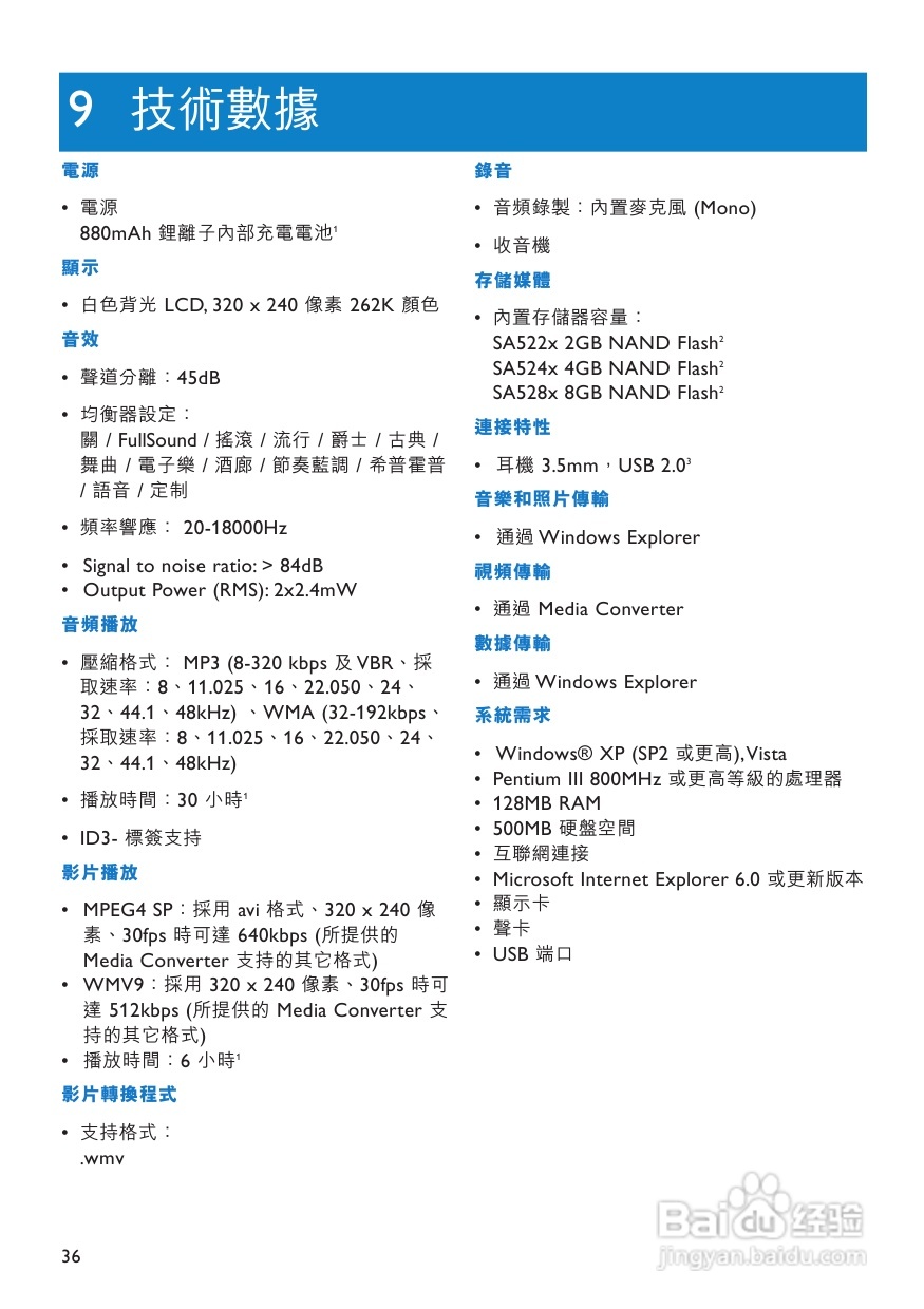 PHILIPS SA5287播放器说明书:[3]