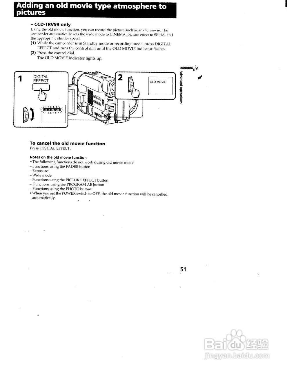 索尼CCD-TRV99模拟摄像机说明书:[6]