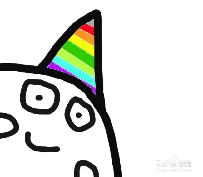 如何画一只彩色的卡通独角兽
