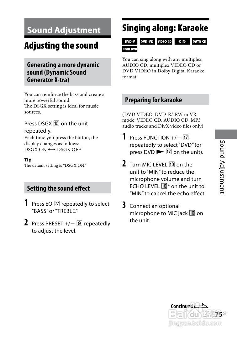 索尼CMT-DH5BT迷你组合音响使用说明书:[4]