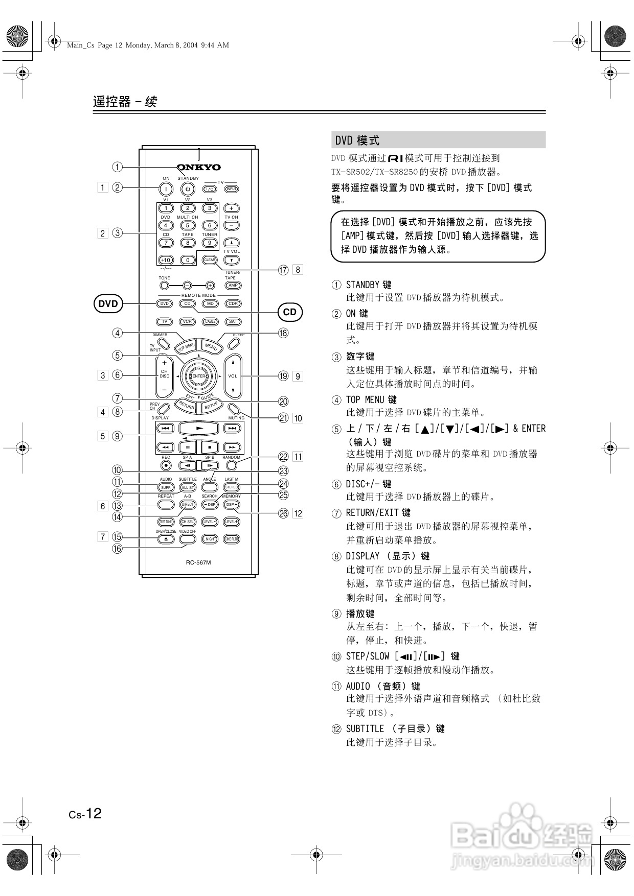安桥AV接收机TX-SR502型使用说明书:[1]