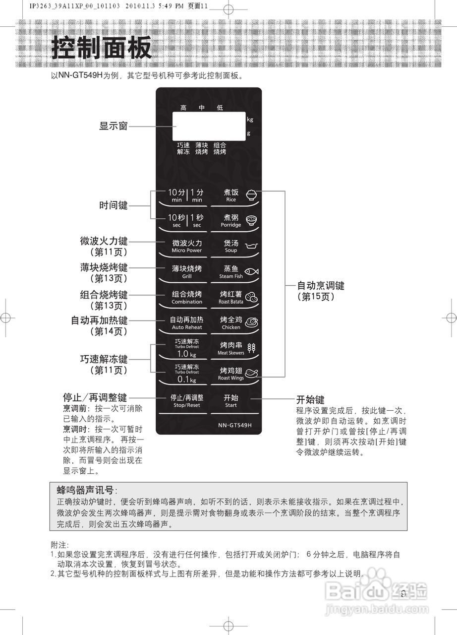 松下NN-GT549H微波炉使用说明书:[2]